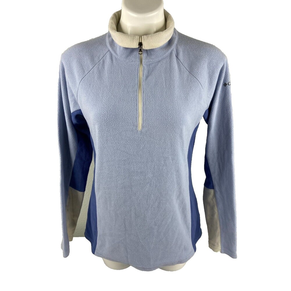 Columbia Women Medium Pullover Fleece Jacket Blue 1/4 Zip